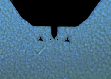 Optical image of indent and cantilever optical image of indent and cantilever